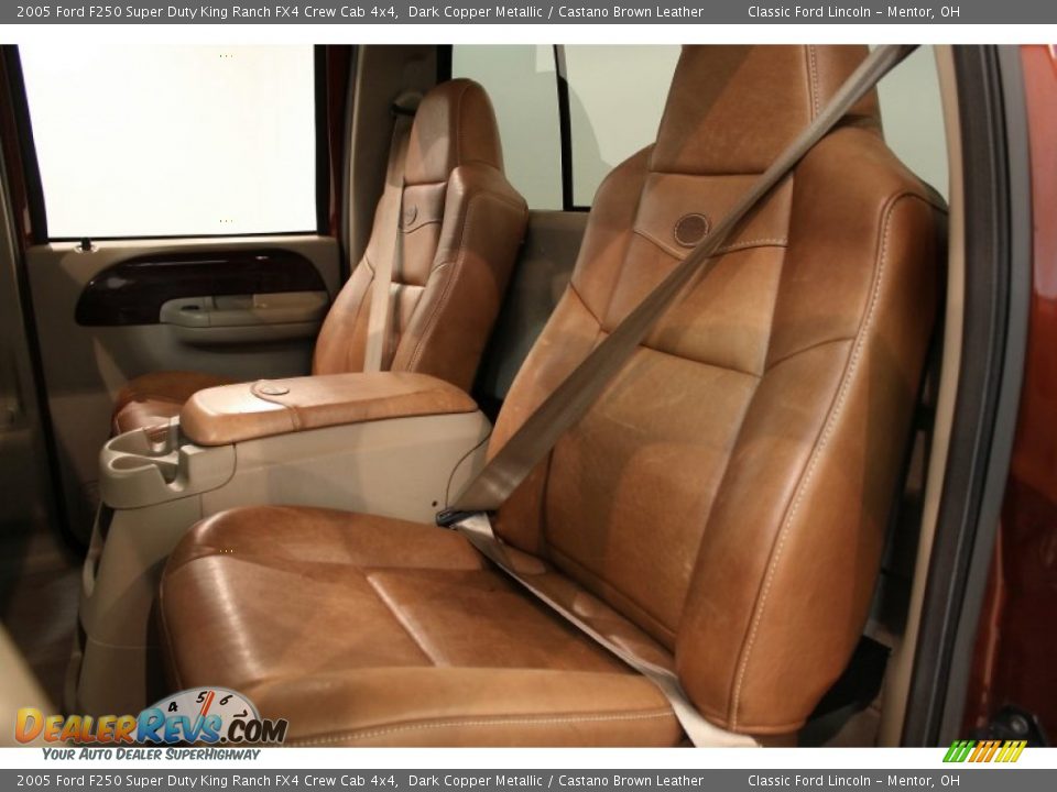 Castano Brown Leather Interior - 2005 Ford F250 Super Duty King Ranch FX4 Crew Cab 4x4 Photo #23