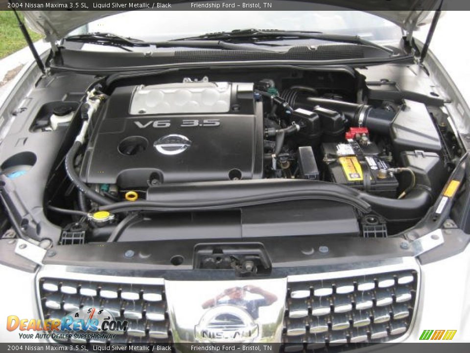 2004 Nissan Maxima 3.5 SL Liquid Silver Metallic / Black Photo #11