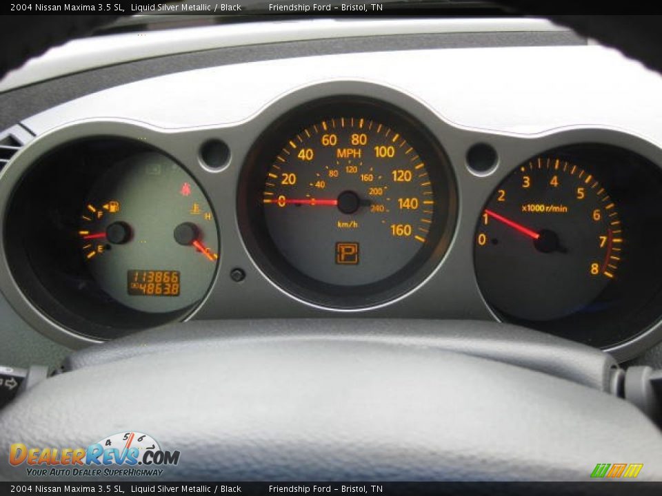2004 Nissan Maxima 3.5 SL Liquid Silver Metallic / Black Photo #29