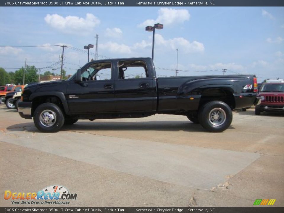 2006 Chevrolet Silverado 3500 LT Crew Cab 4x4 Dually Black / Tan Photo #6