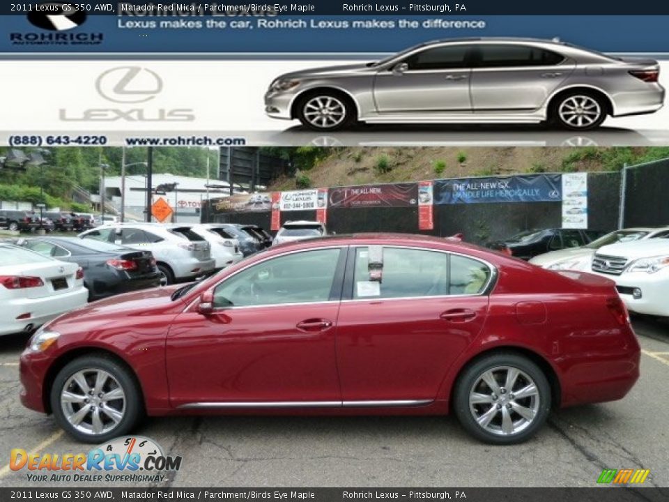 2011 Lexus GS 350 AWD Matador Red Mica / Parchment/Birds Eye Maple Photo #1