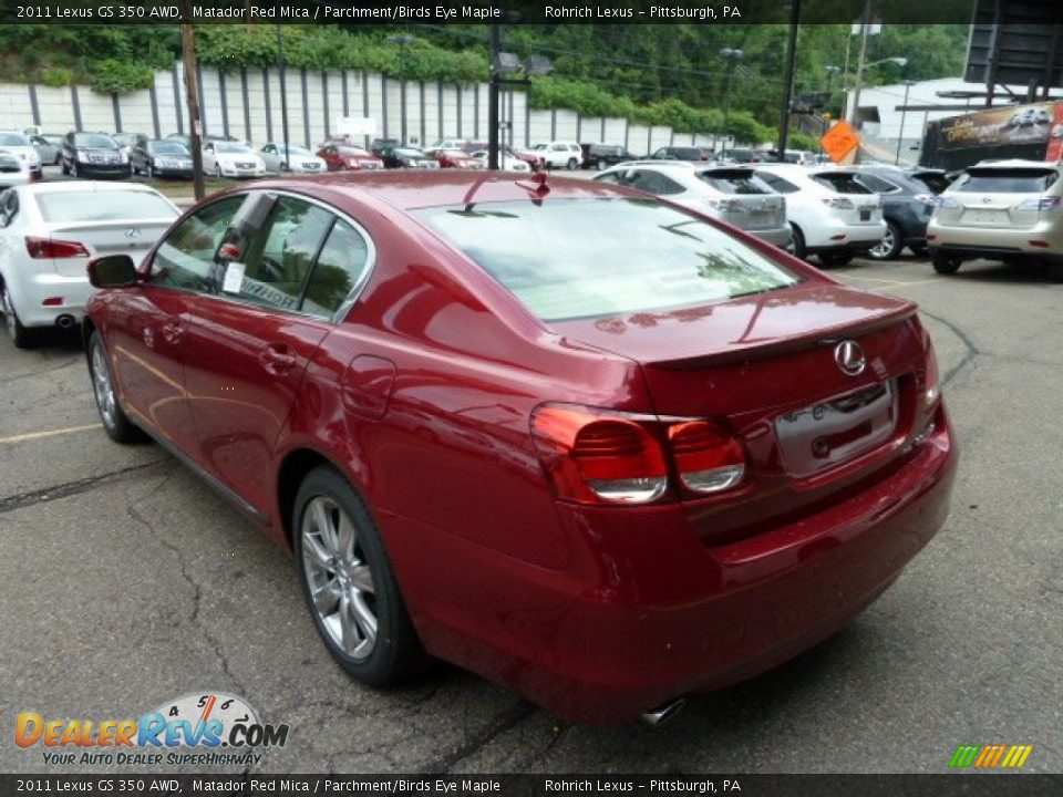 2011 Lexus GS 350 AWD Matador Red Mica / Parchment/Birds Eye Maple Photo #2