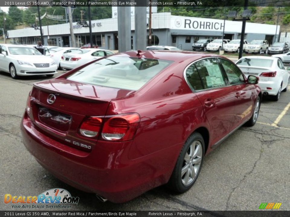 2011 Lexus GS 350 AWD Matador Red Mica / Parchment/Birds Eye Maple Photo #4