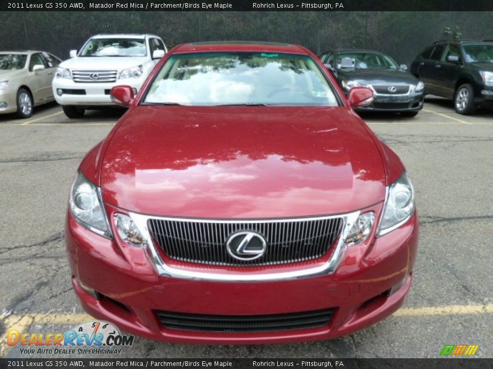 2011 Lexus GS 350 AWD Matador Red Mica / Parchment/Birds Eye Maple Photo #7