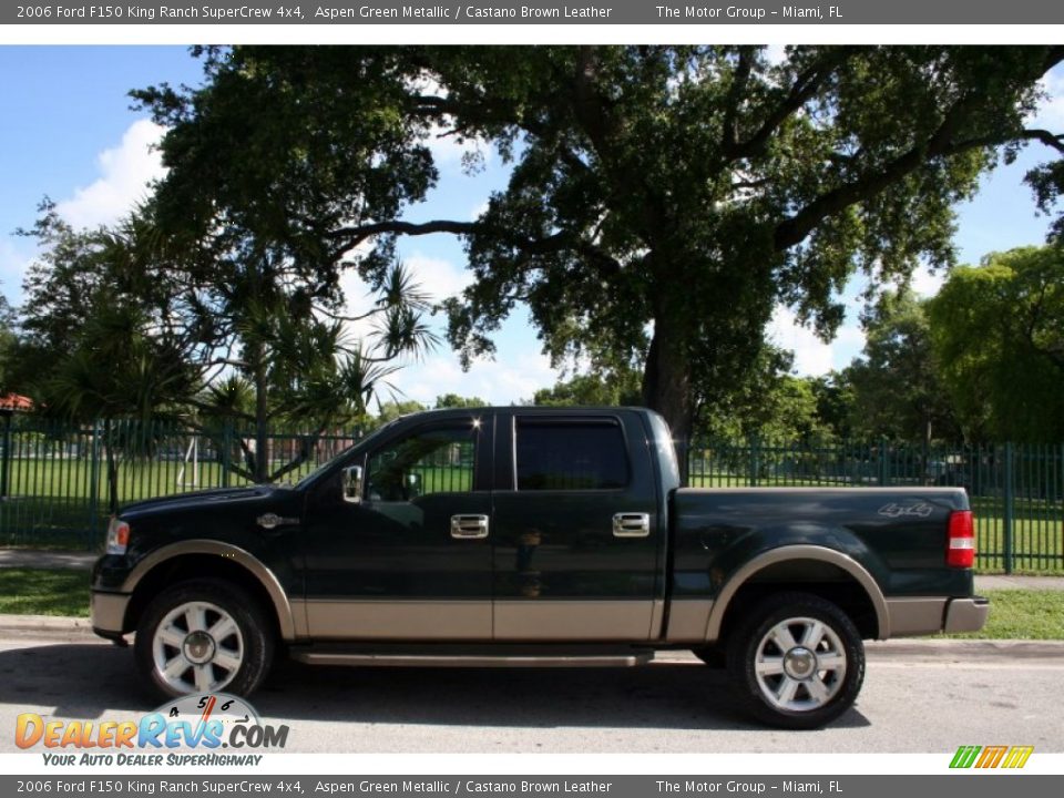 2006 Ford F150 King Ranch SuperCrew 4x4 Aspen Green Metallic / Castano Brown Leather Photo #4