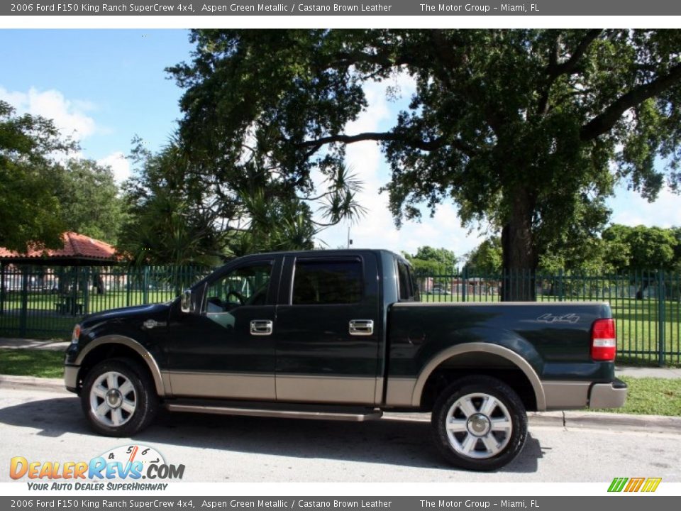 2006 Ford F150 King Ranch SuperCrew 4x4 Aspen Green Metallic / Castano Brown Leather Photo #5