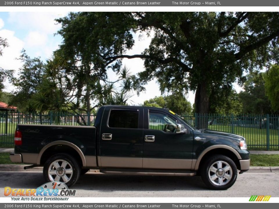 2006 Ford F150 King Ranch SuperCrew 4x4 Aspen Green Metallic / Castano Brown Leather Photo #12