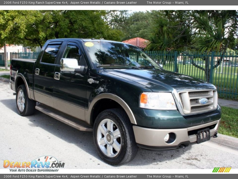 2006 Ford F150 King Ranch SuperCrew 4x4 Aspen Green Metallic / Castano Brown Leather Photo #16