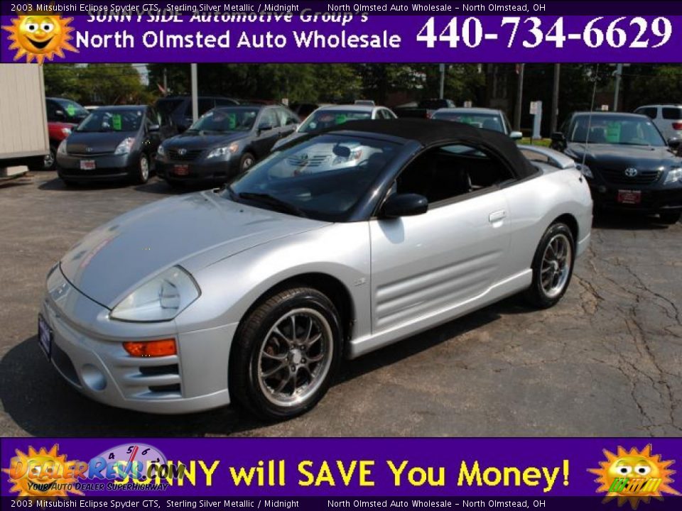 2003 Mitsubishi Eclipse Spyder GTS Sterling Silver Metallic / Midnight Photo #1