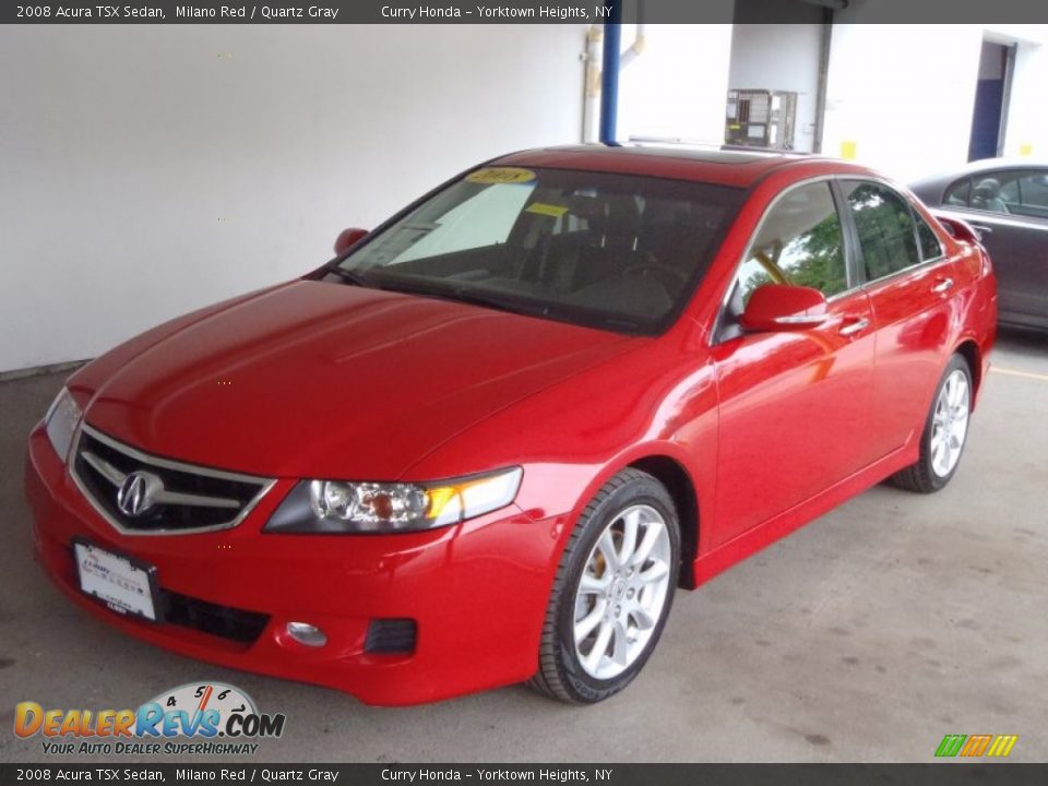 2008 Acura TSX Sedan Milano Red / Quartz Gray Photo #23