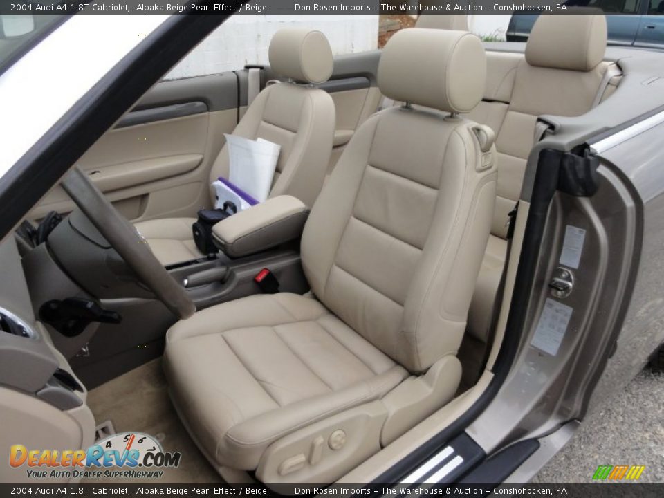 2004 Audi A4 1.8T Cabriolet Alpaka Beige Pearl Effect / Beige Photo #17