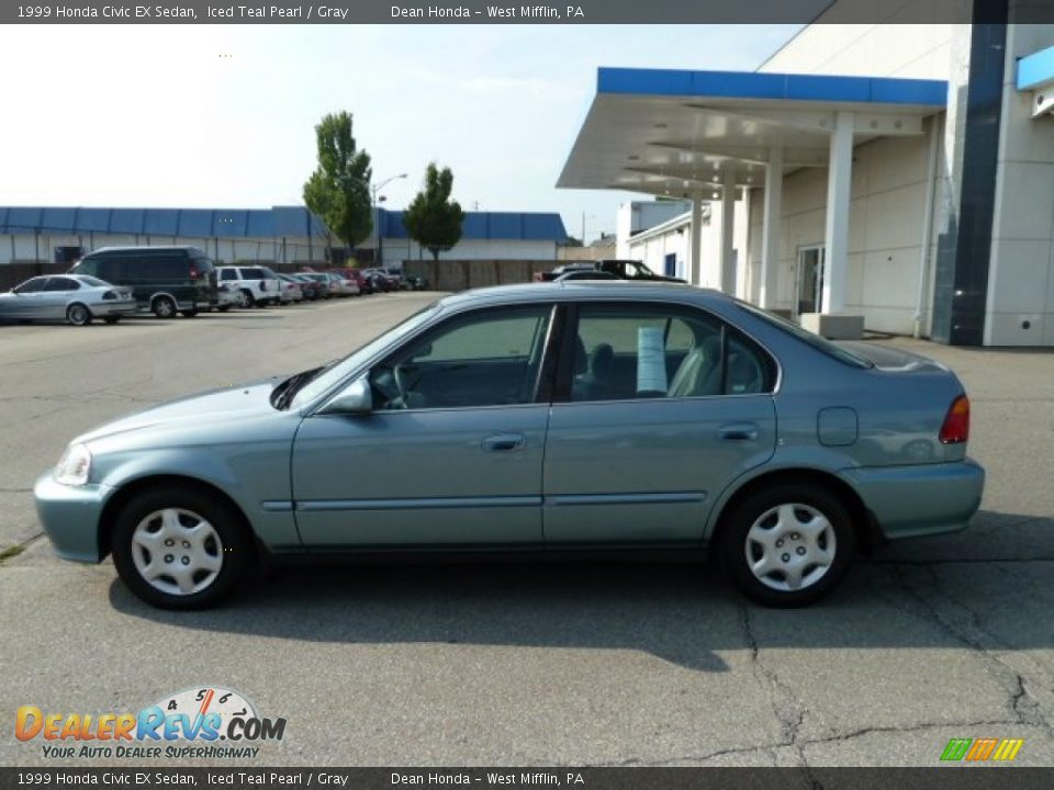 1999 Honda Civic EX Sedan Iced Teal Pearl / Gray Photo #2