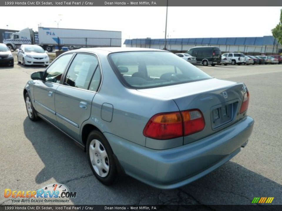 1999 Honda Civic EX Sedan Iced Teal Pearl / Gray Photo #3