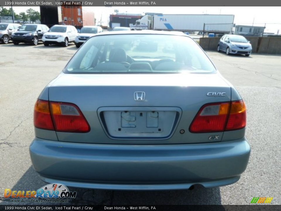 1999 Honda Civic EX Sedan Iced Teal Pearl / Gray Photo #4