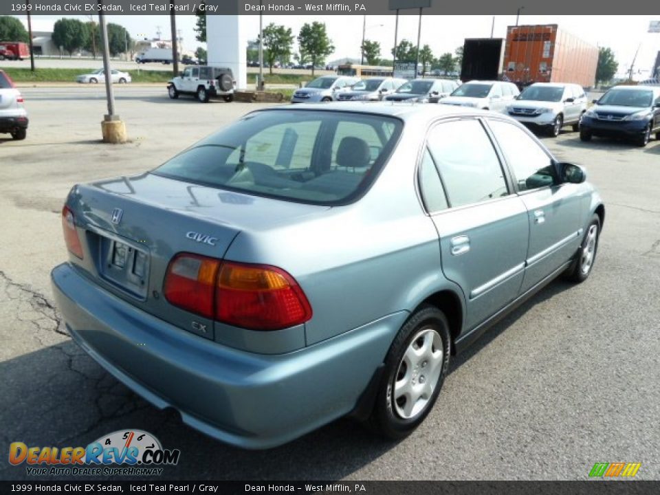 1999 Honda Civic EX Sedan Iced Teal Pearl / Gray Photo #5