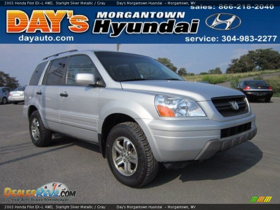 2003 Honda Pilot EX-L 4WD Starlight Silver Metallic / Gray Photo #1