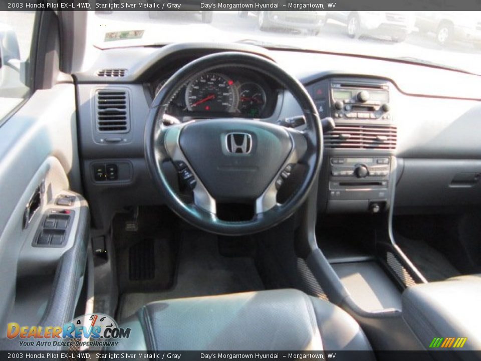 2003 Honda Pilot EX-L 4WD Starlight Silver Metallic / Gray Photo #14