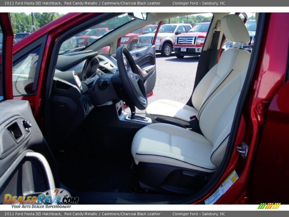 Cashmere Charcoal Black Leather Interior 2011 Ford Fiesta