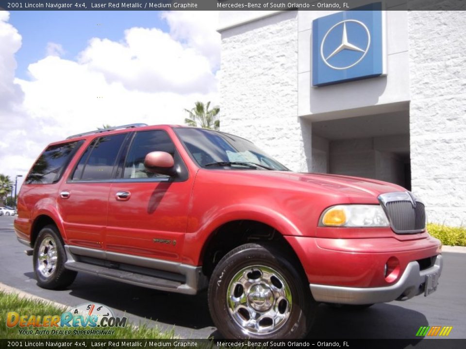 2001 Lincoln Navigator 4x4 Laser Red Metallic / Medium Graphite Photo #4