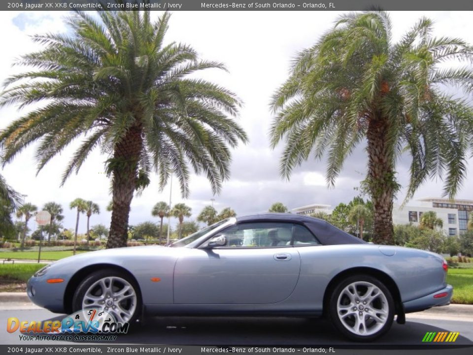 Zircon Blue Metallic 2004 Jaguar XK XK8 Convertible Photo #1