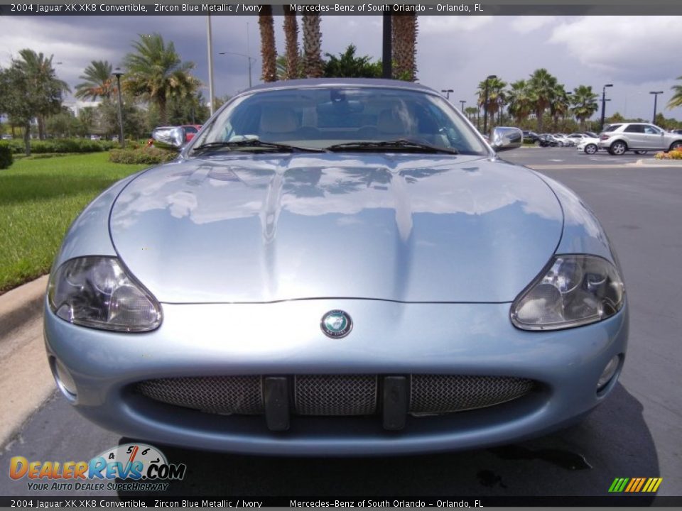 2004 Jaguar XK XK8 Convertible Zircon Blue Metallic / Ivory Photo #3