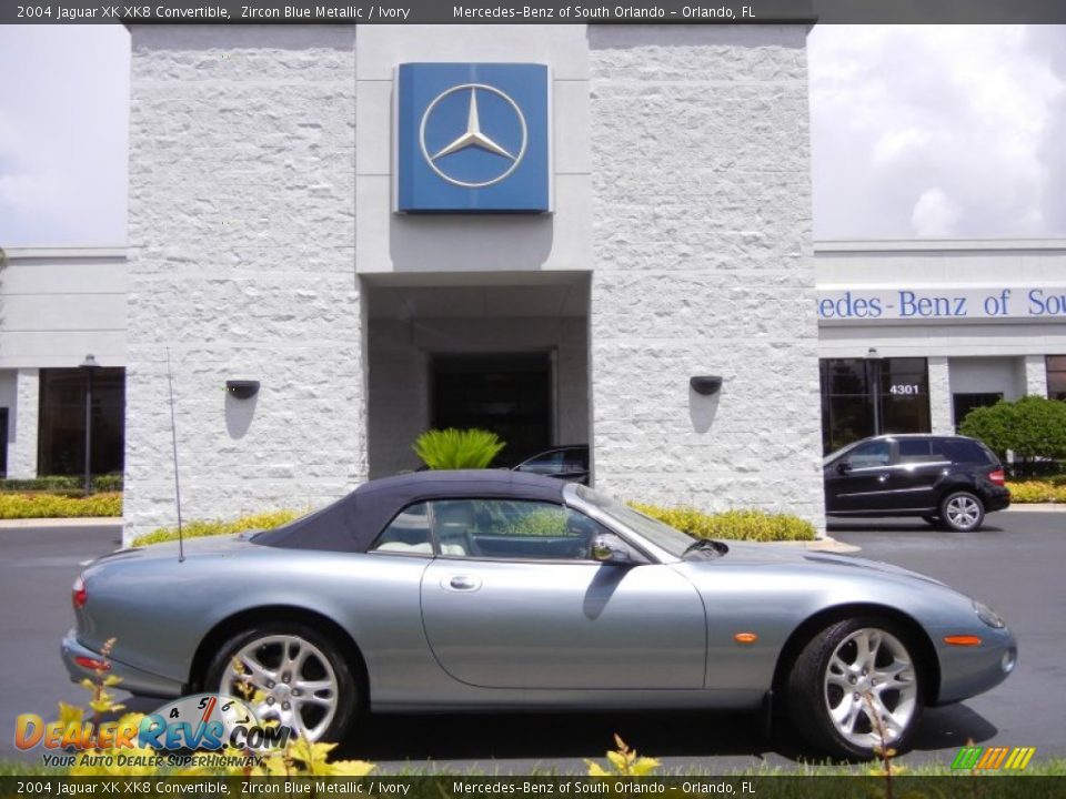 2004 Jaguar XK XK8 Convertible Zircon Blue Metallic / Ivory Photo #5