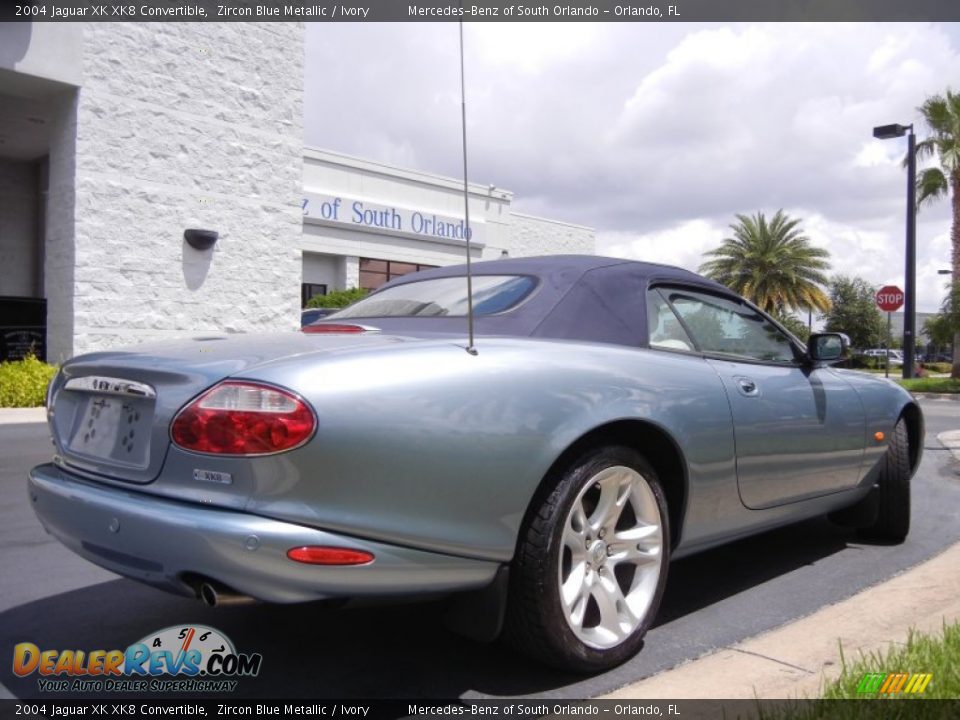 2004 Jaguar XK XK8 Convertible Zircon Blue Metallic / Ivory Photo #6