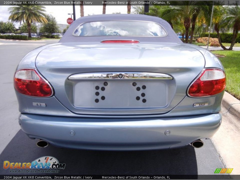2004 Jaguar XK XK8 Convertible Zircon Blue Metallic / Ivory Photo #7