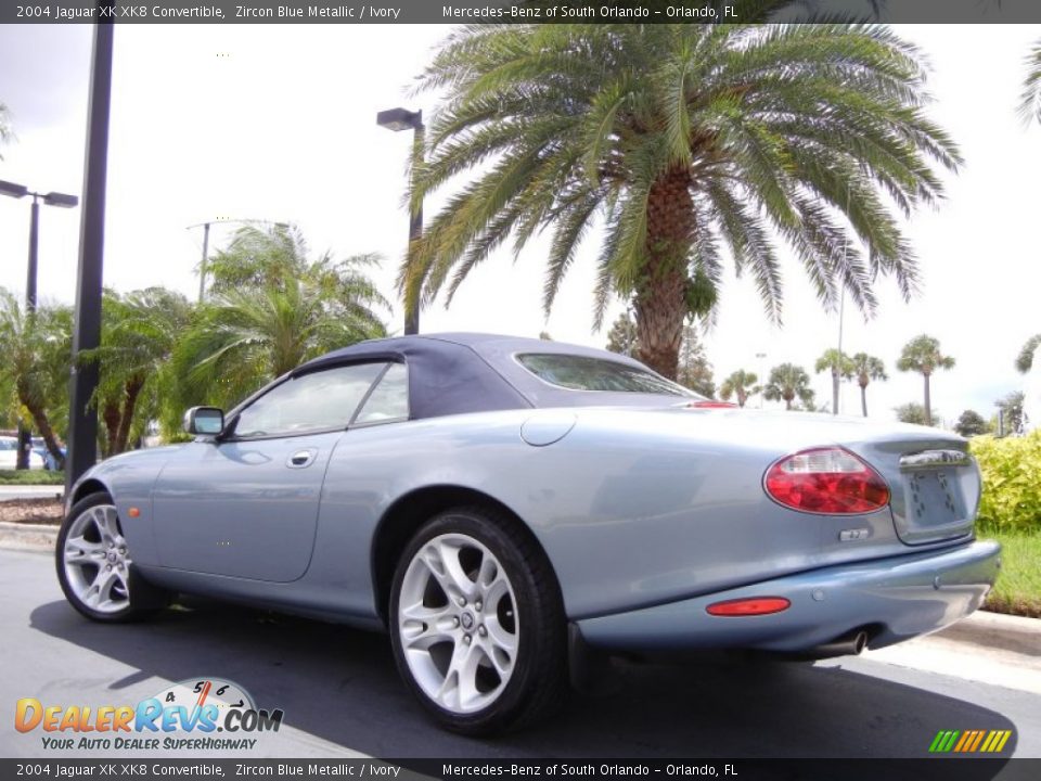 Zircon Blue Metallic 2004 Jaguar XK XK8 Convertible Photo #8