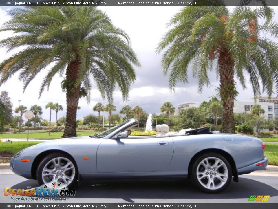 Zircon Blue Metallic 2004 Jaguar XK XK8 Convertible Photo #13