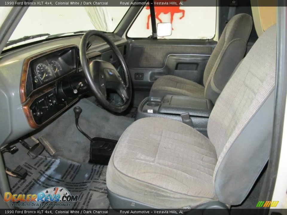 Dark Charcoal Interior - 1990 Ford Bronco XLT 4x4 Photo #11