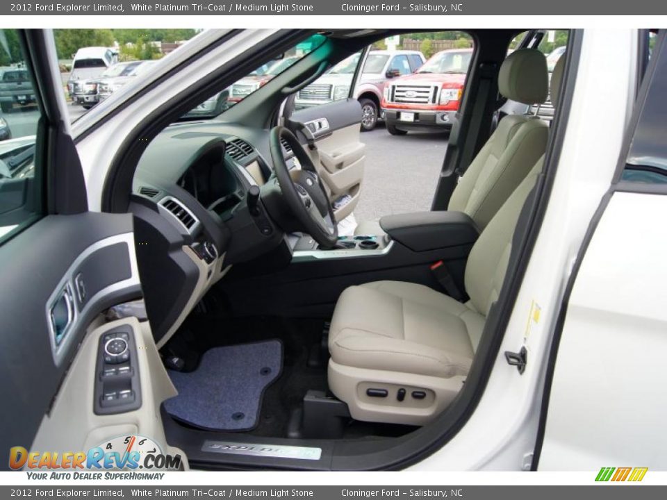 2012 Ford Explorer Limited White Platinum Tri-Coat / Medium Light Stone Photo #8