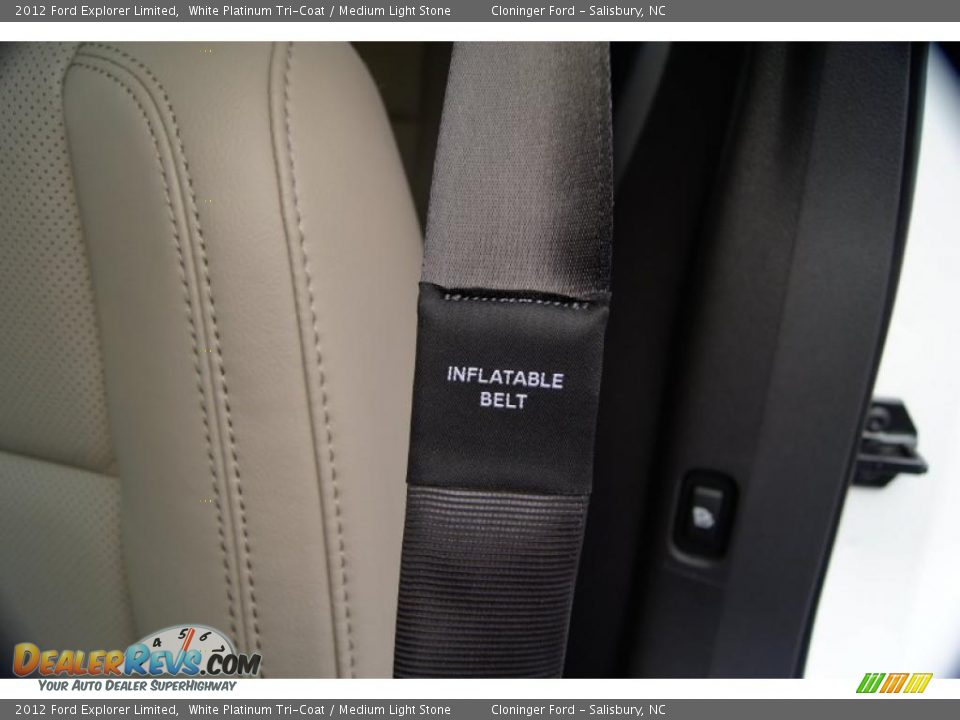 2012 Ford Explorer Limited White Platinum Tri-Coat / Medium Light Stone Photo #10