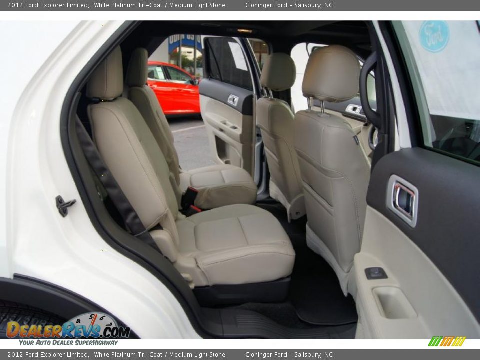 2012 Ford Explorer Limited White Platinum Tri-Coat / Medium Light Stone Photo #15