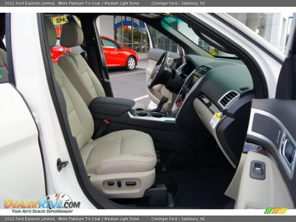 2012 Ford Explorer Limited White Platinum Tri-Coat / Medium Light Stone Photo #17
