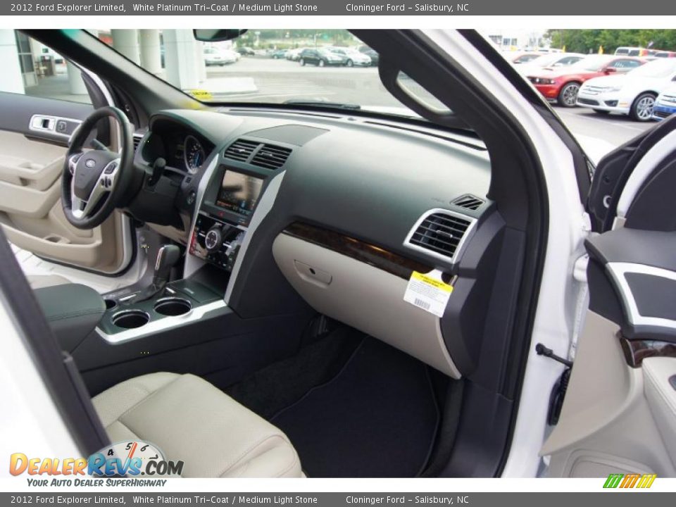 2012 Ford Explorer Limited White Platinum Tri-Coat / Medium Light Stone Photo #18