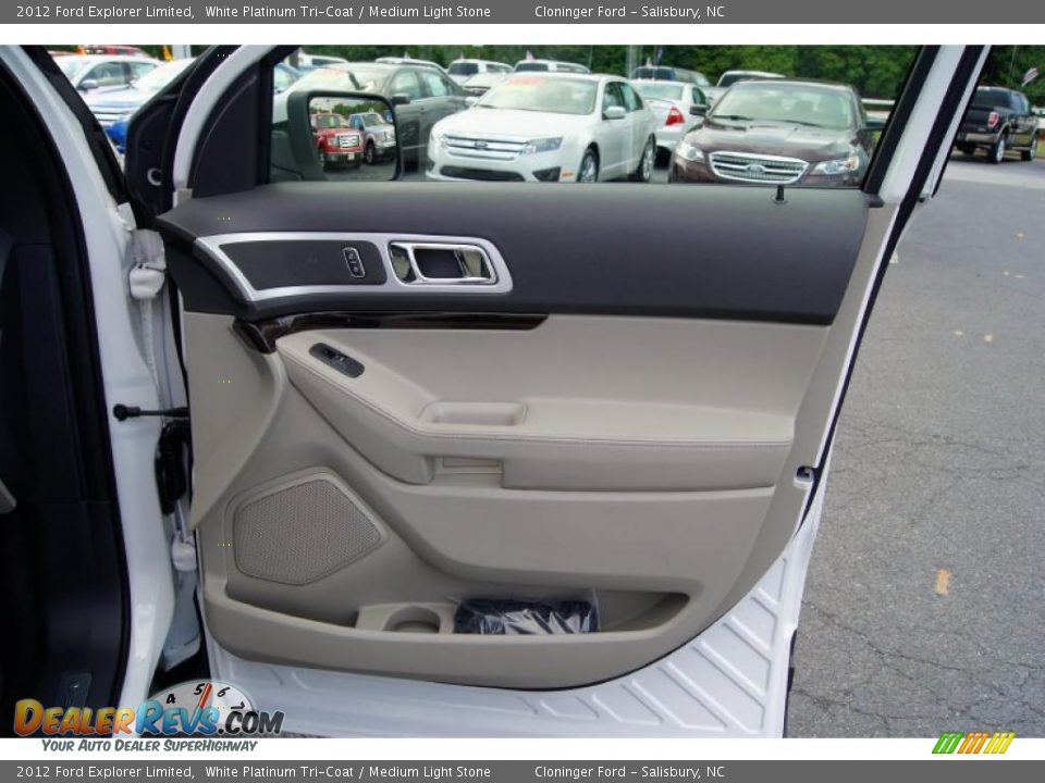 2012 Ford Explorer Limited White Platinum Tri-Coat / Medium Light Stone Photo #19