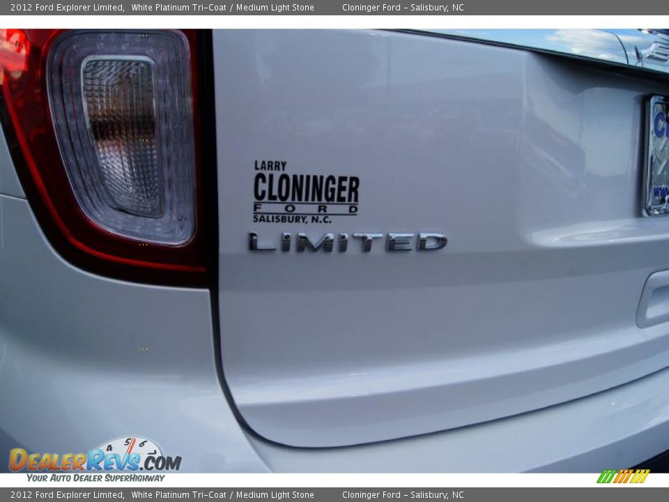 2012 Ford Explorer Limited White Platinum Tri-Coat / Medium Light Stone Photo #22