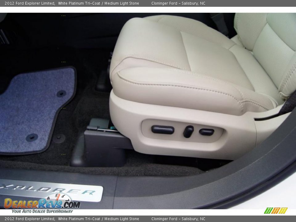 2012 Ford Explorer Limited White Platinum Tri-Coat / Medium Light Stone Photo #27