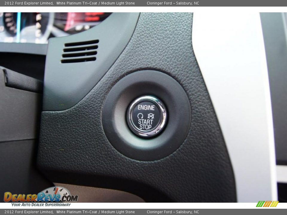 2012 Ford Explorer Limited White Platinum Tri-Coat / Medium Light Stone Photo #34