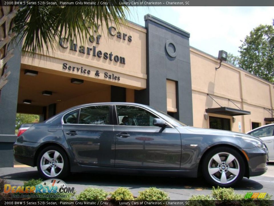 2008 BMW 5 Series 528i Sedan Platinum Grey Metallic / Grey Photo #1