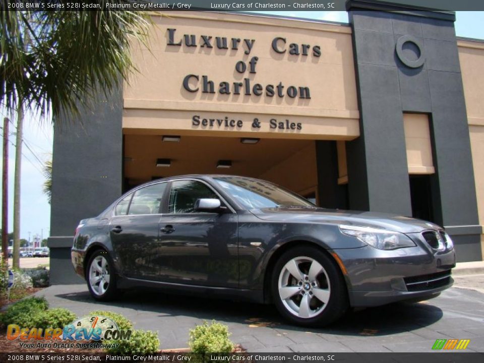 2008 BMW 5 Series 528i Sedan Platinum Grey Metallic / Grey Photo #2