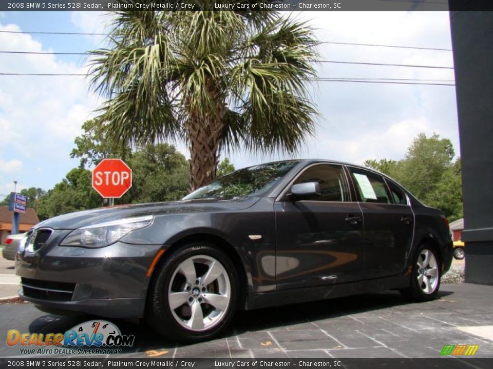 2008 BMW 5 Series 528i Sedan Platinum Grey Metallic / Grey Photo #3
