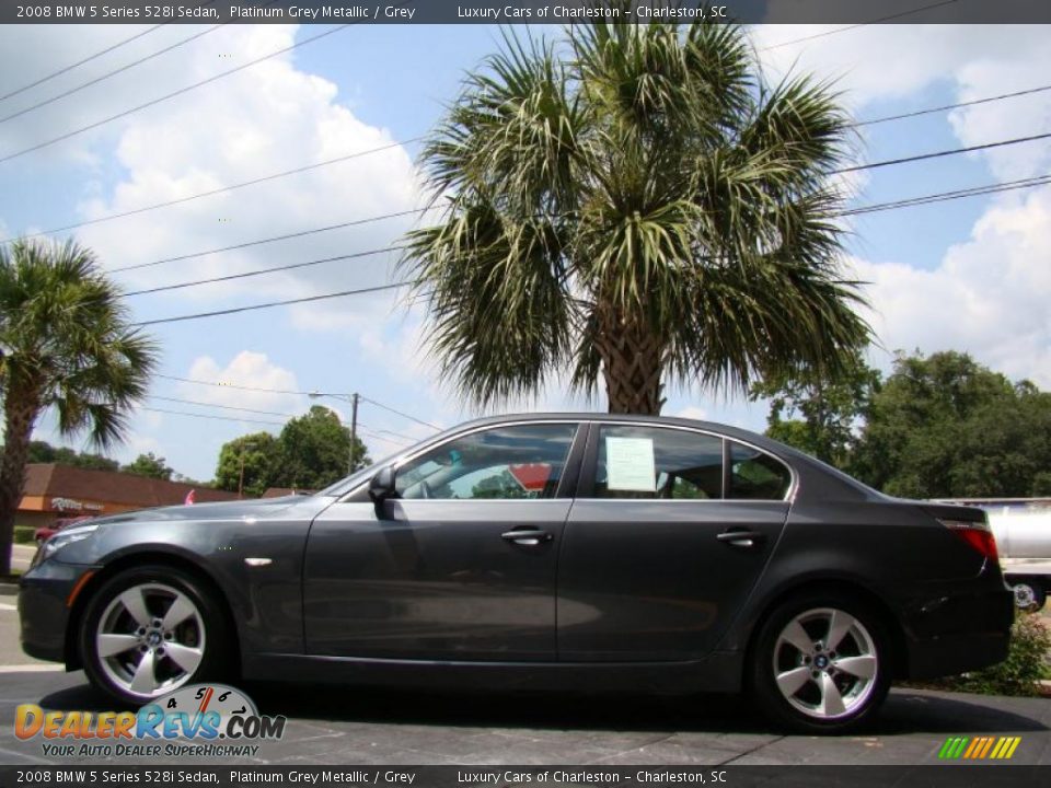 2008 BMW 5 Series 528i Sedan Platinum Grey Metallic / Grey Photo #4