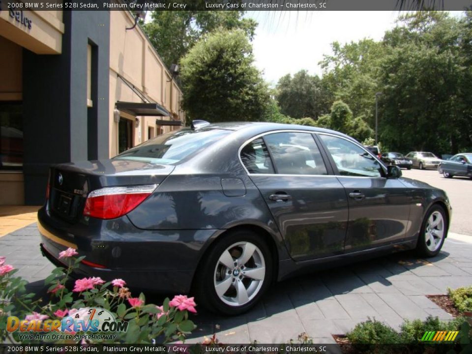 2008 BMW 5 Series 528i Sedan Platinum Grey Metallic / Grey Photo #5