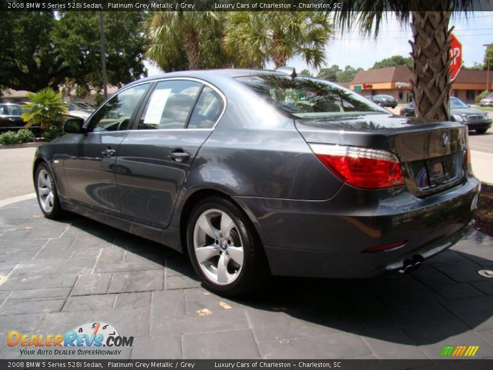 2008 BMW 5 Series 528i Sedan Platinum Grey Metallic / Grey Photo #6