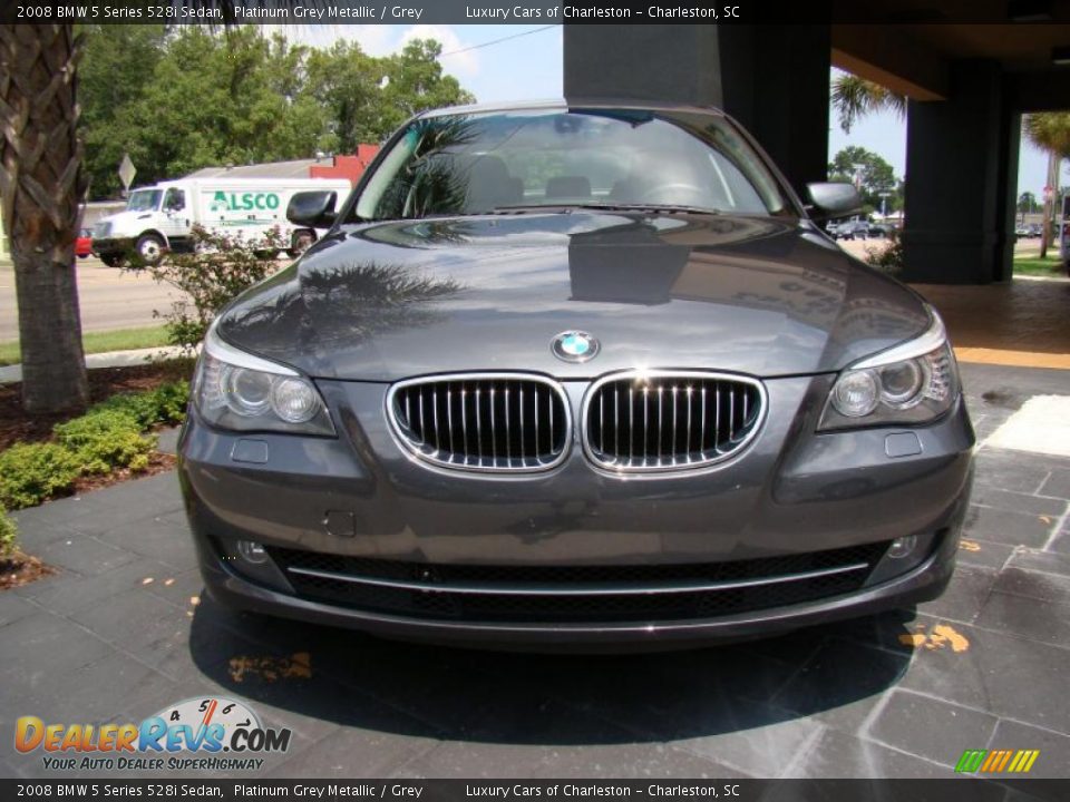 2008 BMW 5 Series 528i Sedan Platinum Grey Metallic / Grey Photo #7