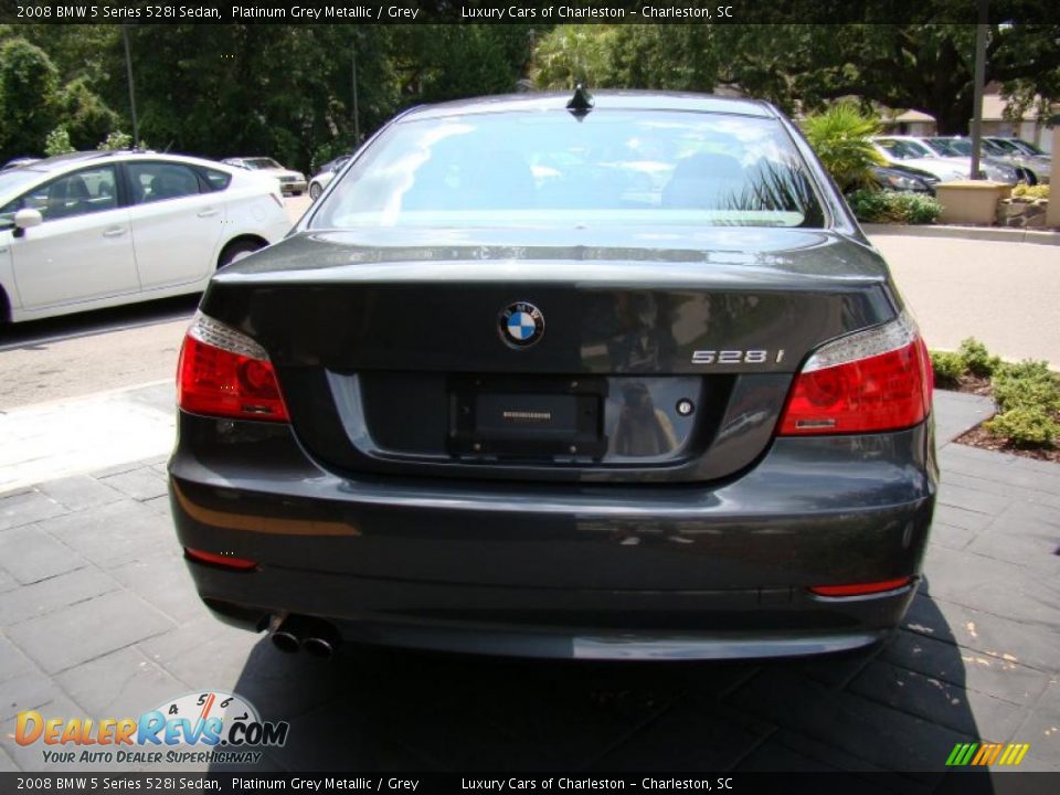 2008 BMW 5 Series 528i Sedan Platinum Grey Metallic / Grey Photo #8