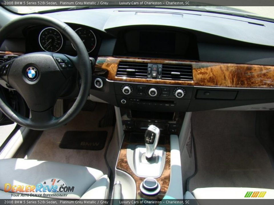 2008 BMW 5 Series 528i Sedan Platinum Grey Metallic / Grey Photo #9