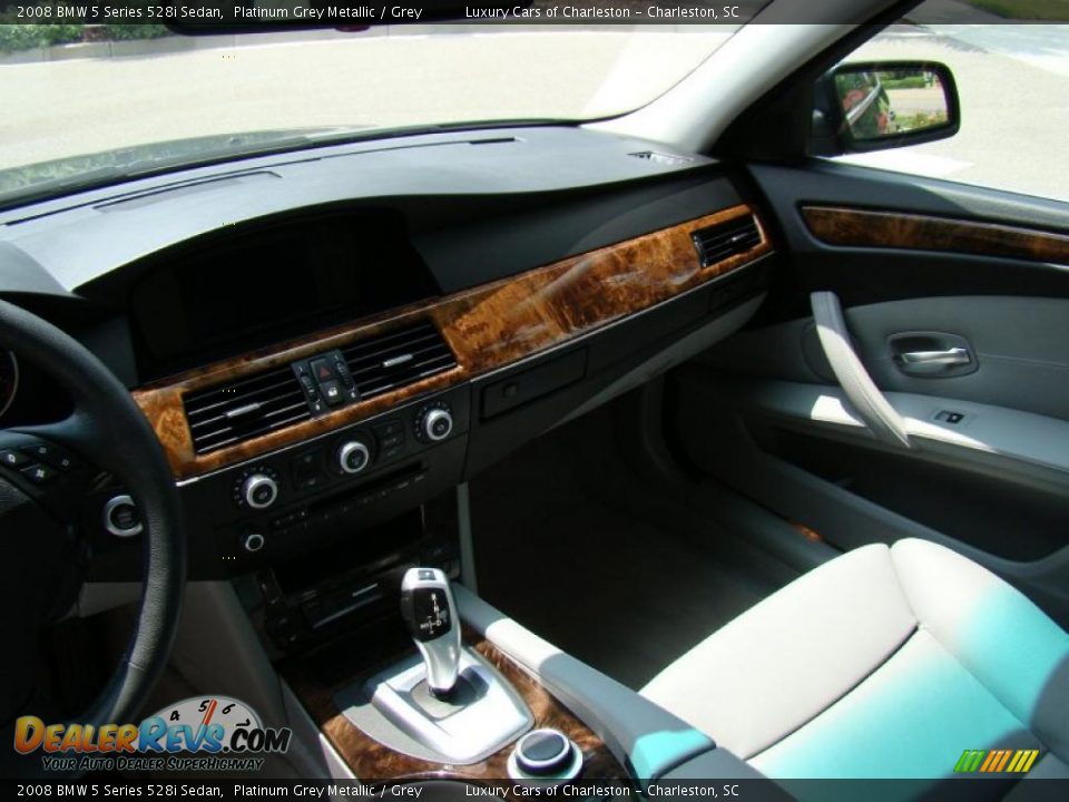 2008 BMW 5 Series 528i Sedan Platinum Grey Metallic / Grey Photo #12